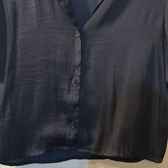 Pretty Garbage silky button down crop top size small - Picture 3 of 5